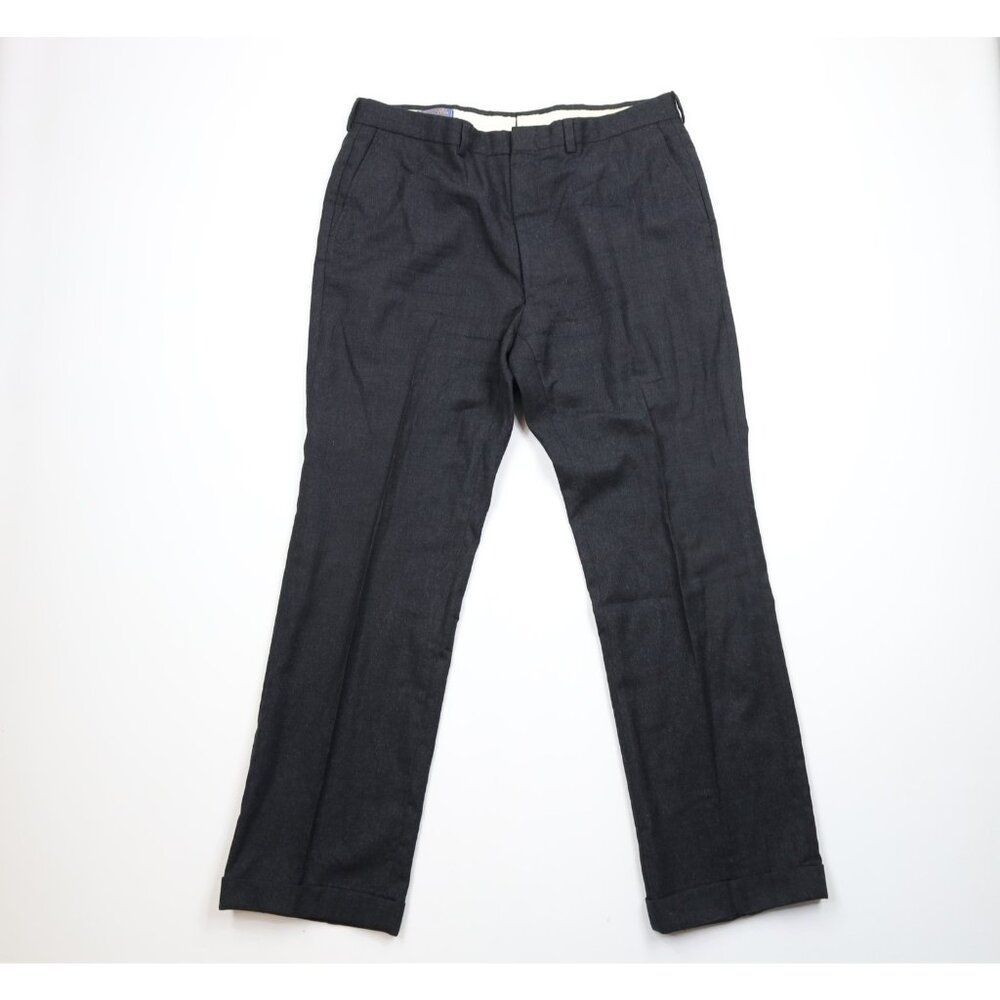 Vintage 70s Pendleton Mens 38x33 Distressed Cuffed Wool Wide Leg Chino Pants USA